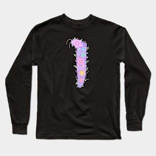 "ㅣ" Floral Letter Hangeul Long Sleeve T-Shirt